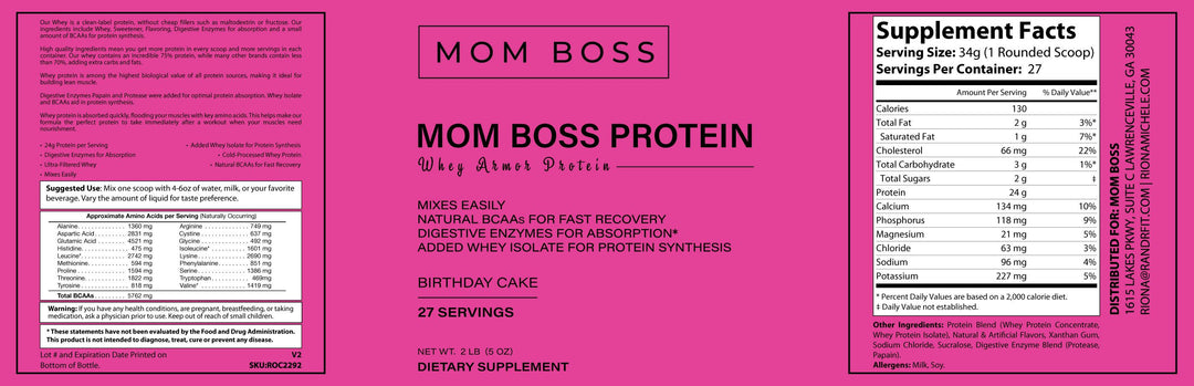 Mom Boss Protein (Birthday Cake)