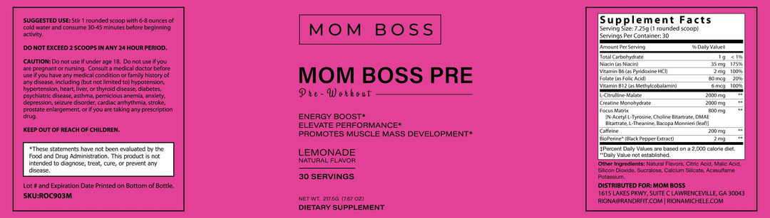 Mom Boss Pre (Lemonade)