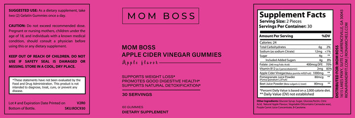 Mom Boss Apple Cider Vinegar Gummies