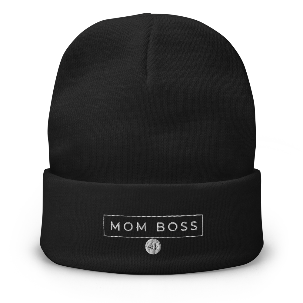 Mom Boss Embroidered Beanie